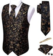 👔 barry wang paisley necktie waistcoat: premium men's accessories for ties, cummerbunds & pocket squares logo