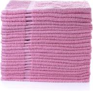 🌸 79197 simpli-magic cotton hand towels set, 12 pack, 16” x 27”, pink logo