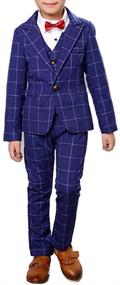 img 2 attached to 👔 Stylish Boys' Plaid Jacket and Pants Set in Suits & Sport Coats Collection