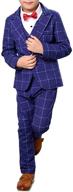 👔 stylish boys' plaid jacket and pants set in suits & sport coats collection logo