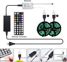 img 1 attached to 🌈 Пульт для контроля светодиодной полоски BANKEE LED - Беспроводной контроллер RGB с 44 кнопками для светодиодных полосок SMD 5050 3528 2835 RGB - Удобное и многофункциональное управление освещением