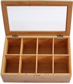 img 3 attached to 🍵 Bamboo Bliss: RoyalHouse 8-Compartment Tea Box Storage Organizer – Optimal Natural Storage Solution