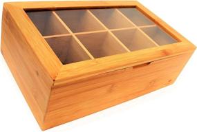 img 2 attached to 🍵 Bamboo Bliss: RoyalHouse 8-Compartment Tea Box Storage Organizer – Optimal Natural Storage Solution