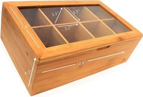 img 1 attached to 🍵 Bamboo Bliss: RoyalHouse 8-Compartment Tea Box Storage Organizer – Optimal Natural Storage Solution