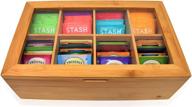 🍵 bamboo bliss: royalhouse 8-compartment tea box storage organizer – optimal natural storage solution logo