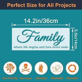 img 3 attached to Coocamo 10 Pack Word Stencils: Reusable Family Stencils for Wood Painting, Porch Décor, Front Door Art, Walls & More