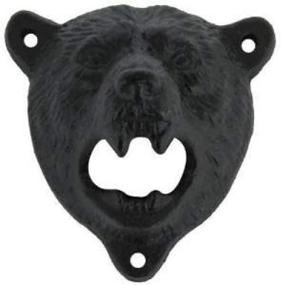 img 3 attached to 🐻 Kipokalor Cast Iron Wall Mount Grizzly Bear Teeth Bite Bottle Opener (Black Bear) - Unique and Sturdy Wall-Mounted Opener for Bottles