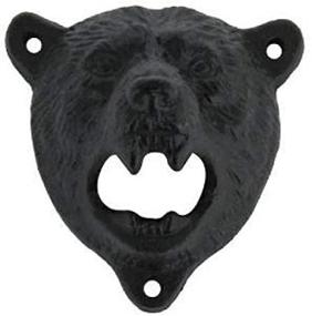 img 2 attached to 🐻 Kipokalor Cast Iron Wall Mount Grizzly Bear Teeth Bite Bottle Opener (Black Bear) - Unique and Sturdy Wall-Mounted Opener for Bottles