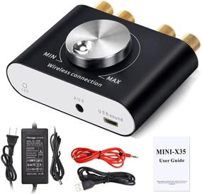 img 4 attached to 🔊 Facmogu X35 Black Mini Power Amplifier - 50W+ 50W with Power Supply Adapter, Bluetooth 5.0 Digital Audio Amplifier - 100W, 2 Channels HiFi Amp