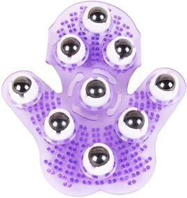 img 4 attached to 🤲 Ultimate Stress Relief with the ThunderStar Hand-held Palm Massage Glove: 360 Degree Stainless Steel Metal Rolling Ball for the Best Cellulite Treatment and Relaxation Therapy (Purple)