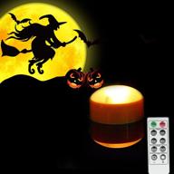 🎃 enhance your halloween décor with remote control timer led pumpkin light – realistic flickering flameless candle for jack-o-lantern decoration, battery operated логотип