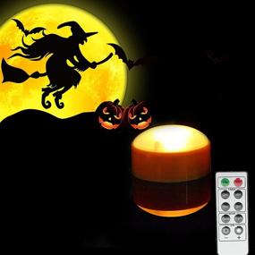 img 4 attached to 🎃 Enhance Your Halloween Décor with Remote Control Timer LED Pumpkin Light – Realistic Flickering Flameless Candle for Jack-O-Lantern Decoration, Battery Operated