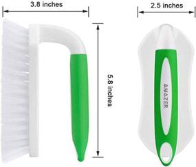 img 2 attached to Amazer Scrub Brush with Comfort Grip & Flexible Stiff Bristles - Heavy Duty 🧼 for Bathroom, Shower, Sink, Carpet and Floor Cleaning - Pack of 2 (Blue and Green)