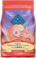 🐱 premium blue buffalo indoor hairball control & weight control dry cat food with chicken & brown rice logo