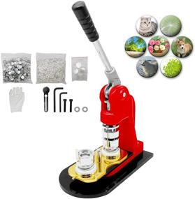 img 4 attached to 🔘 1.25 Inch Button Maker Machine – 32mm Badge Press Kit with Aluminum Frame, Free 1000pcs Button Parts and Circle Cutter – Sturdy Base for Excellent Results