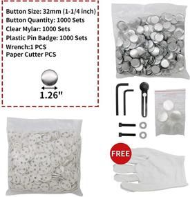 img 2 attached to 🔘 1.25 Inch Button Maker Machine – 32mm Badge Press Kit with Aluminum Frame, Free 1000pcs Button Parts and Circle Cutter – Sturdy Base for Excellent Results