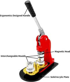 img 3 attached to 🔘 1.25 Inch Button Maker Machine – 32mm Badge Press Kit with Aluminum Frame, Free 1000pcs Button Parts and Circle Cutter – Sturdy Base for Excellent Results