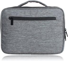 img 4 attached to 📱 Damero Electronics Organizer Bag for Travel, Universal Gadget Carry Case, Ideal Size for iPad and Tablet (Up to 10 Inch) in Dark Gray.