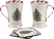 spode christmas tree peppermint coaster - festive holiday tableware for xmas décor and protection логотип