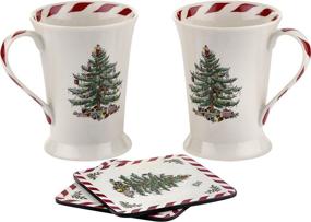 img 1 attached to Spode Christmas Tree Peppermint Coaster - Festive Holiday Tableware for Xmas Décor and Protection