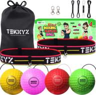 🥊 tekxyz boxing reflex ball family pack: enhancing reaction, agility, and hand-eye coordination training with 4 different balls and headband логотип