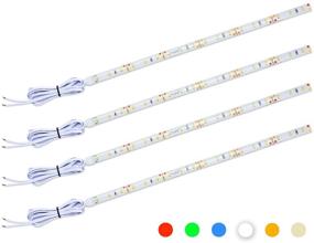 img 4 attached to 🚗 UL Listed PryEU Daylight White 6000K LED Strip Lights 12V - Ideal for Car, Boats & Motorcycles - Pack of 4