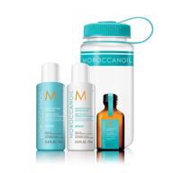 discover the benefits of moroccanoil argan oil: hair oil, shampoo, and conditioner set logo