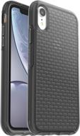 stylish and protective: otterbox clear pattern design case for iphone xr in fog black logo