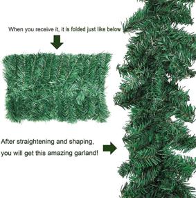 img 3 attached to Enhance Your Holiday Décor with PiuPiu 9ft Christmas Garland - 280 Branches of Greenery for Outdoor & Indoor Mantle Decoration