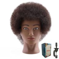 🏿 dannuo afro mannequin head: authentic human hair training doll for styling, braiding & cosmetology practice - male logo