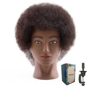 img 4 attached to 🏿 Dannuo Afro Mannequin Head: Authentic Human Hair Training Doll for Styling, Braiding & Cosmetology Practice - Male