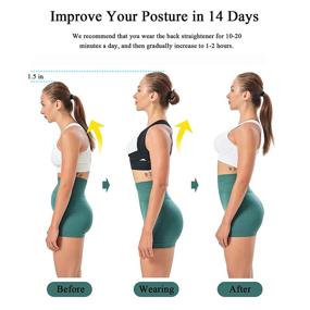 img 2 attached to 👍 Adjustable Back Holder Posture Corrector for Women and Men - Upper Back Brace to Straighten Posture and Provide Pain Relief from Neck, Clavicle, Back, and Shoulder