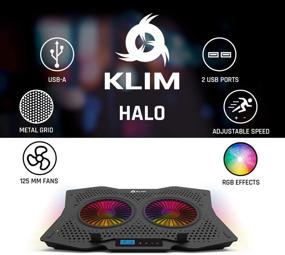 img 1 attached to 💻 KLIM Halo Cooling Stand - RGB Backlit Laptop Cooling Pad (11"-17") + USB Powered Fan - Silent and Stable - Compatible with Mac, PS4 - New 2021