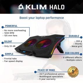 img 3 attached to 💻 KLIM Halo Cooling Stand - RGB Backlit Laptop Cooling Pad (11"-17") + USB Powered Fan - Silent and Stable - Compatible with Mac, PS4 - New 2021