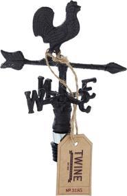 img 2 attached to 🍾 Rustic Farmhouse Weather Vane Bottle Stopper - Twine 7.25", Multicolor