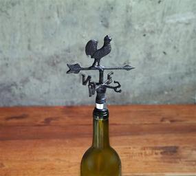 img 1 attached to 🍾 Rustic Farmhouse Weather Vane Bottle Stopper - Twine 7.25", Multicolor