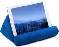 📱 ipad pillow holder for lap - tablet pillow for ipad - blue color - universal phone and ipad pillow pad for tablet/ipad - use on floor, desk, chair, couch логотип