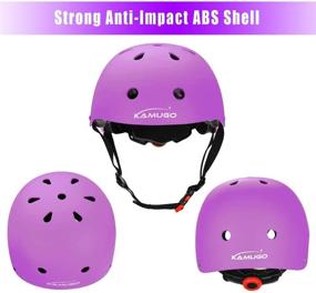 img 3 attached to Adjustable Kids Helmet by KAMUGO: Ideal for Boys and Girls, Ages 2-14, for Multi-Sport Safety in Cycling, Skating, and Scooting