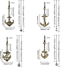 img 2 attached to 🔗 Set of 8 Unique Vintage Bronze Anchor and Wheel Pendant Charms with Pull Chain Extender, Complete with Ball Chain Connector