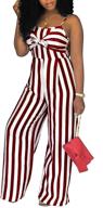 👗 shekiss striped spaghetti bowknot jumpsuits - women's clothing, jumpsuits, rompers, & overalls logo