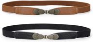 👗 jasgood women's skinny elastic stretch belt for dresses - retro vintage thin waist belt for ladies logo