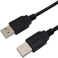 25ft usb male to male cable - snanshi usb cord, usb 2.0 type a male to type a male cable in black logo