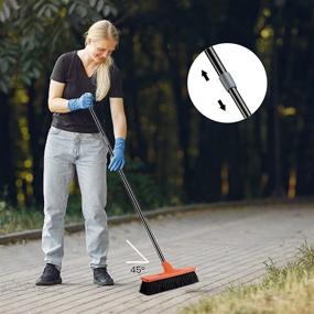img 2 attached to Ultimate Outdoor Cleaning Solution: Extendable Push Broom with Stiff 🧹 Bristles for Heavy-Duty Sweeping of Leaves, Concrete, Yard, Patio, Garage, and Garden