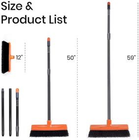 img 3 attached to Ultimate Outdoor Cleaning Solution: Extendable Push Broom with Stiff 🧹 Bristles for Heavy-Duty Sweeping of Leaves, Concrete, Yard, Patio, Garage, and Garden