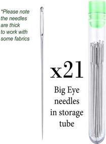 img 3 attached to 🧵 Convenient Storage Tube with 21 Versatile 60mm Big Eye Needles: Your Essential Sewing Kit!