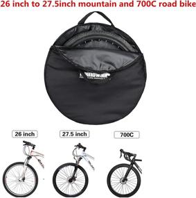 img 2 attached to 🚲 HUNTVP MTB Road Bike Cycling Wheelset Bag | Soft Bicycle Wheel Carry Bag | Suitable for 27.5 inch Wheel