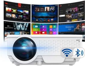 img 4 attached to SinoMetics Smart Projector with WiFi, Bluetooth and Android TV 8.0 - Airplay Miracast Supported, Portable Video Beam for Multimedia Movie Games (White)