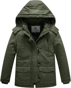 img 4 attached to 🧥 WenVen Boys' Winter Thicken Cotton Hooded Jackets & Coats