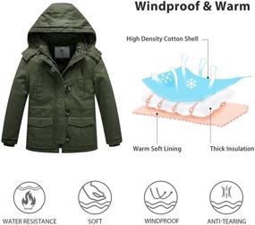 img 1 attached to 🧥 WenVen Boys' Winter Thicken Cotton Hooded Jackets & Coats