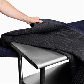 img 3 attached to 🔴 Sure-Max Pro Economy Moving & Packing Blanket - 80" x 72" - Professional Quilted Navy Blue and Black Furniture Pad - 35 lb/dz Weight - 1 Blanket